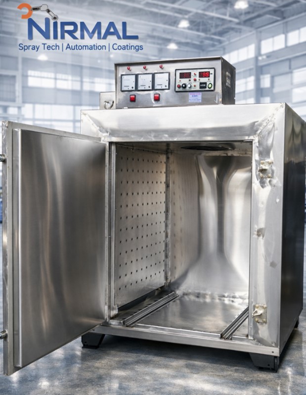 Electric Electrophoretic Oven – CED/E-Coat Curing Oven (160-190°C), Uniform Convection Heating, Trolley/Batch Type, Digital Controls for Automotive Body Panels & Metal Assemblies